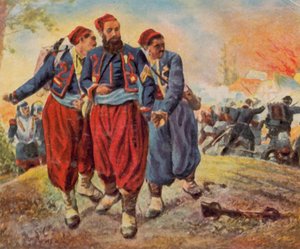 Turkos capturado perto de Wörth, 6 de agosto de 1870 (litografia a cores melhorada) de Georg Bleibtreu