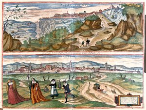 Acquapendente - Farvisi (Roma), Itália - em "Civitates Orbis Terrarum" de Georg Braun, Colónia 1617 de Georg Braun