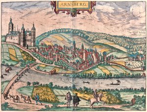 Arnsberg, Alemanha - em "Civitates Orbis Terrarum" de Georg Braun, Colónia 1617 de Georg Braun