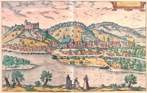 Bratislava, Eslováquia - em "Civitates Orbis Terrarum" de Georg Braun, Colónia 1617 de Georg Braun