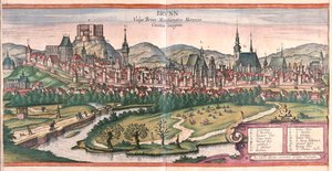 Brno (Morávia), República Checa - em "Civitates Orbis Terrarum" de Georg Braun, Colónia 1617 de Georg Braun