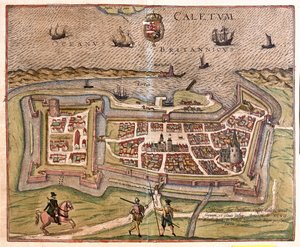 Calais, França - em "Civitates Orbis Terrarum" de Georg Braun, Colónia 1617 de Georg Braun