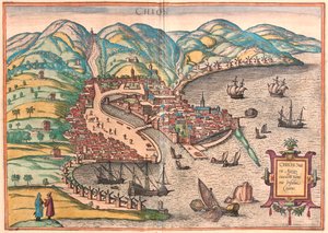Quios, Grécia - em "Civitates Orbis Terrarum" de Georg Braun, Colónia 1617 de Georg Braun