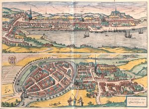 Flensburg - Itzehoe, Alemanha - em "Civitates Orbis Terrarum" de Georg Braun, Colónia 1617 de Georg Braun