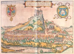 Capa dura, Segeberg, Alemanha - em "Civitates Orbis Terrarum" de Georg Braun, Colónia 1617 de Georg Braun