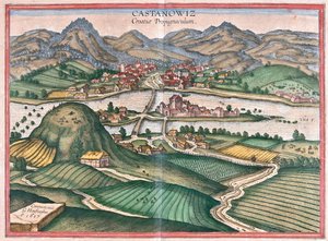 Kostajnica, Croácia - em "Civitates Orbis Terrarum" de Georg Braun, Colónia 1617 de Georg Braun