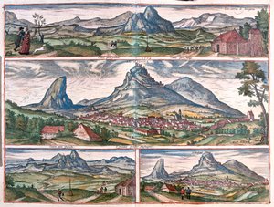 Pedra dos Namorados - Archidona, perto de Málaga, Espanha - em "Civitates Orbis Terrarum" de Georg Braun, Colónia 1617 de Georg Braun