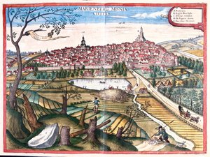 Marienberg, Alemanha - em "Civitates Orbis Terrarum" de Georg Braun, Colónia 1617 de Georg Braun