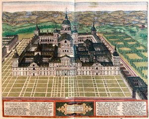 Mosteiro (Palácio do Rei Filipe II), Espanha - em "Civitates Orbis Terrarum" de Georg Braun, Colónia 1617 de Georg Braun
