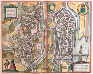 Nevers, França, em "Civitates Orbis Terrarum" de Georg Braun, Colónia 1617 de Georg Braun