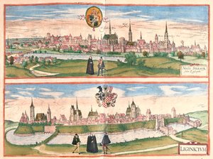 Nysa - Legnica, Polónia - em "Civitates Orbis Terrarum" de Georg Braun, Colónia 1617 de Georg Braun