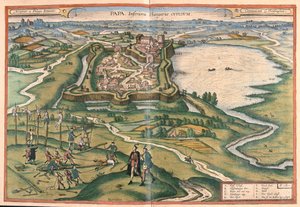 Papa, Hungria - em "Civitates Orbis Terrarum" de Georg Braun, Colónia 1617 de Georg Braun