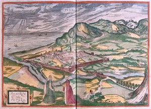 Pesaro, Itália - em "Civitates Orbis Terrarum" de Georg Braun, Colónia 1617 de Georg Braun