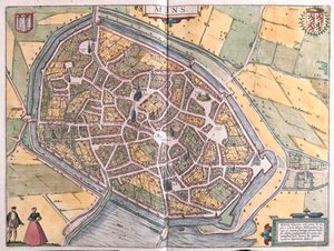 Ruen, Nimes e Bordéus, França - em "Civitates Orbis Terrarum" de Georg Braun, Colónia 1617 de Georg Braun