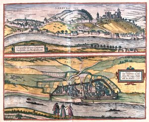 Saarburg, Pfalzel, Alemanha - em "Civitates Orbis Terrarum" de Georg Braun, Colónia 1617 de Georg Braun