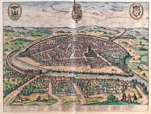 Sevilha, Espanha - em "Civitates Orbis Terrarum" de Georg Braun, Colónia 1617 de Georg Braun