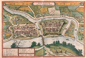 Szolnok, Hungria - em "Civitates Orbis Terrarum" de Georg Braun, Colónia 1617 de Georg Braun