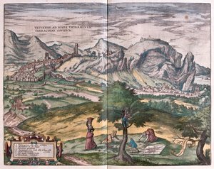 Terracina, Itália - em "Civitates Orbis Terrarum" de Georg Braun, Colónia 1617 de Georg Braun