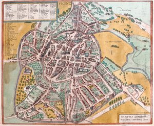 Vicenza, Itália - em "Civitates Orbis Terrarum" de Georg Braun, Colónia 1617 de Georg Braun