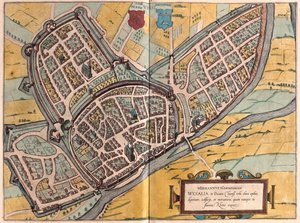 Wesel, na Nordrhein Westphalia, Alemanha - em "Civitates Orbis Terrarum" de Georg Braun, Colónia 1617 de Georg Braun