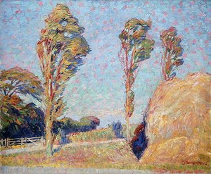 Choupos no Vento (óleo sobre tela) de Georg Burmester