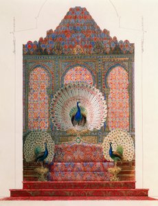 Design para Peacock Throne of Moorish cloister no castelo real de Ludwig II em Linderhof