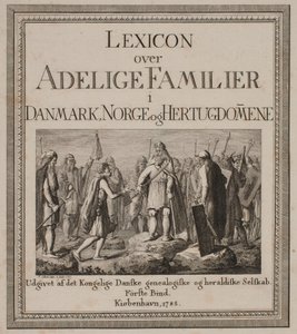 Página de título para "Léxico de Famílias Nobres na Dinamarca, Noruega e os Ducados"
