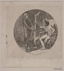 Vinheta com padre e idoso de Georg Christian Schule