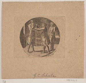 Vinheta com três homens de Georg Christian Schule
