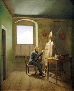 Alemão: Caspar David Friedrich no seu estúdio Caspar David Friedrich no seu estúdio (1811) de Georg Friedrich Kersting