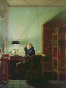 Leitura pela luz da lâmpada. 1814