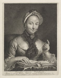 Dorothée Louise Viedebandt (Esposa do Artista) de Georg Friedrich Schmidt