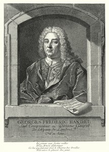 George Frideric Handel, compositor barroco alemão (gravura)