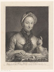 Retrato de Dorothée Louise Viedebandt, esposa do artista Georg Friedrich Schmidt Dorothée Louise Viedebandt, Femme de George Frederic Schmidt (título no objeto)