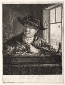 Auto-retrato. de Georg Friedrich Schmidt