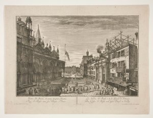 A rua Saint Bassi e seu templo em Veneza de Georg Gottfried Winckler