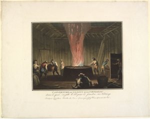 A abertura do topo de um forno