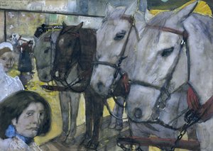 Bonde de cavalo na represa de Amsterdã, 1893 de George Hendrik Breitner