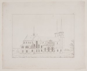 Dinamarquês: Catedral de Roskilde vista do norte de Georg Hoffmann