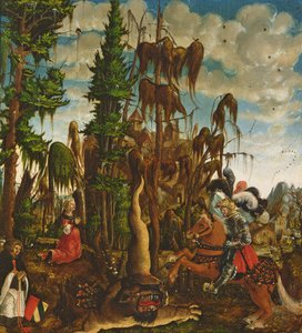 São Jorge salvando a princesa do dragão, 1520 de Georg Lemberger