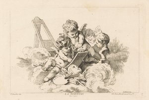 Schilderkunst La Peinture (título no objeto) Livre des Arts (título da série) de Georg Leopold Hertel