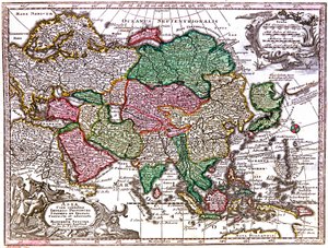 Mapa da Ásia de Georg Matthäus Seutter