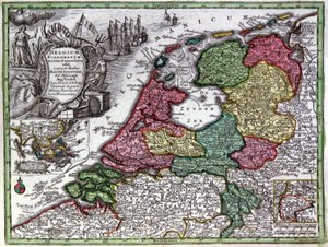 Mapa da Holanda de Georg Matthäus Seutter