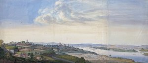 Vista de Mainz após o cerco de 1793. 1793