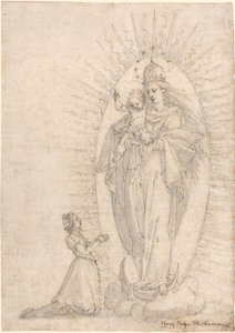 Madonna e criança aparecendo para um suplicante de Georg Neher