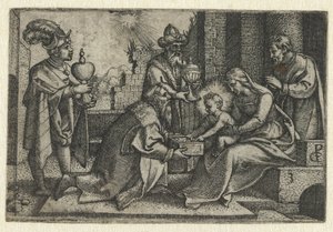 Adoração dos reis
Vida de Cristo (título da série) de Georg Pencz