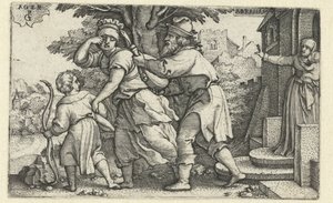 Abraão expulsa Hagar e Ishmael
História de Abraão (título da série) de Georg Pencz