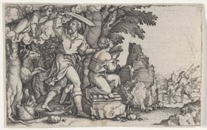 O sacrifício de Abraão, de A História de Abraão. de Georg Pencz