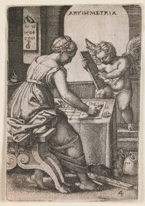 Aritmética, da série "As Artes Liberais". de Georg Pencz