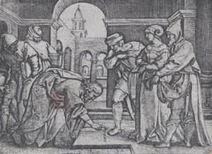 Cristo e a Mulher Adúltera. de Georg Pencz